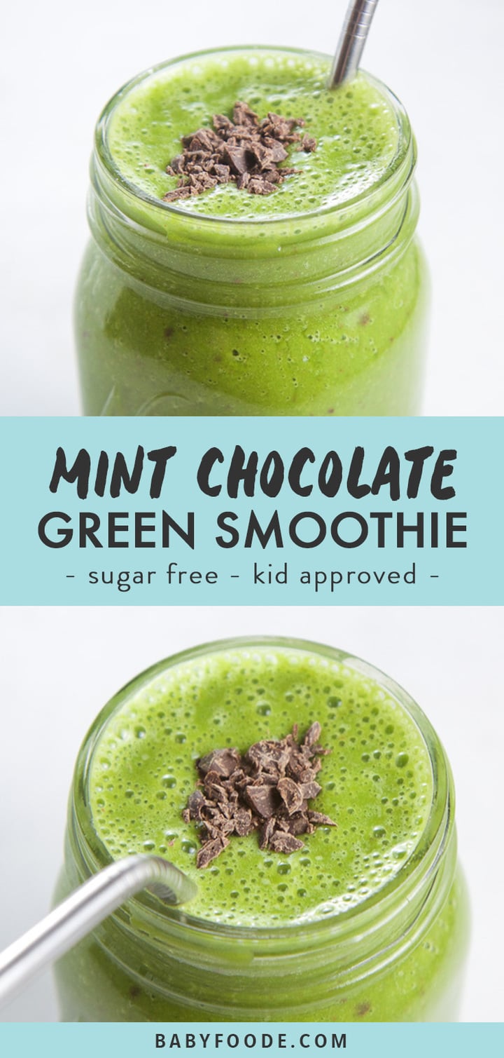 Mint Chocolate Smoothie (Kid Friendly Green Smoothie) Baby Foode
