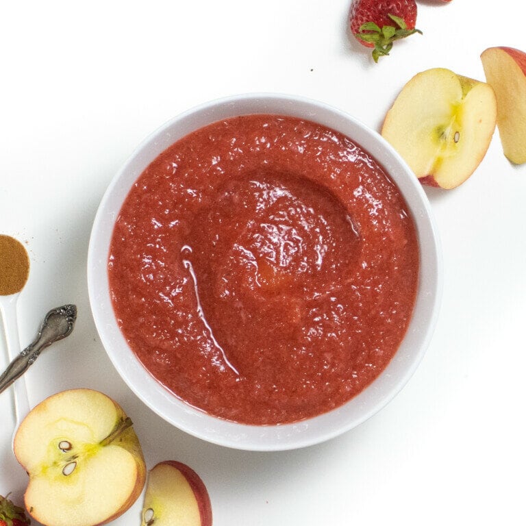 Homemade Strawberry Applesauce (Extra Easy!) Baby Foode