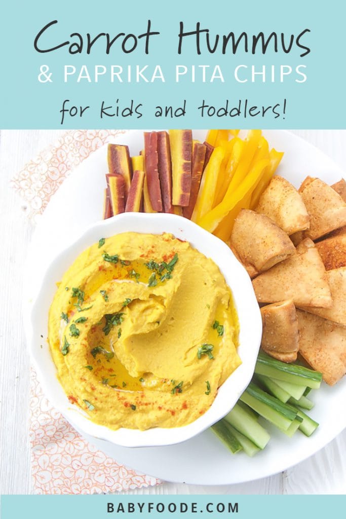 Carrot Hummus with Toasted Paprika Pita Chips Baby Foode