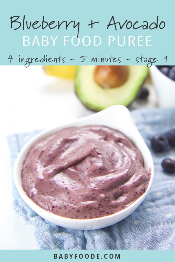 5Minute Banana, Blueberry + Avocado Baby Food Puree Baby Foode
