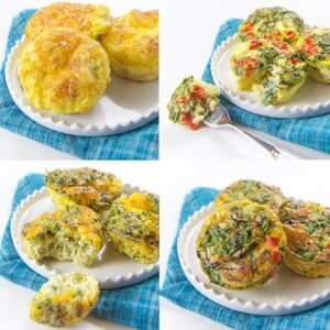 Grid of egg muffin photos for baby, toddler and kids.