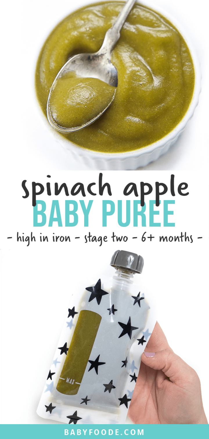 Spinach Apple Baby Puree (stage two) Baby Foode