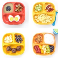 grid of healthy toddler breakfast ideas.