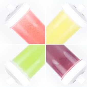 Four kids electrolyte drinks in bottles.