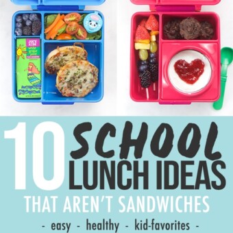 Pinterest image for 10 school lunch ideas.