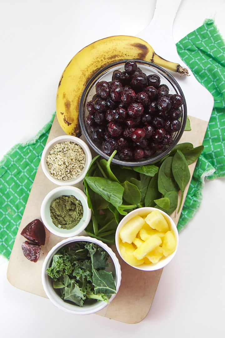 spread of healthy ingredients for toddler and kids