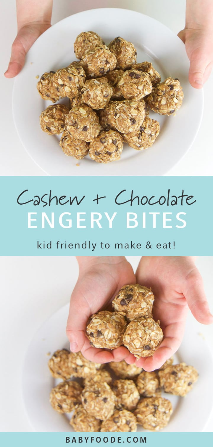 Kids in the Kitchen Cashew Butter + Chocolate Energy Bites Baby Foode