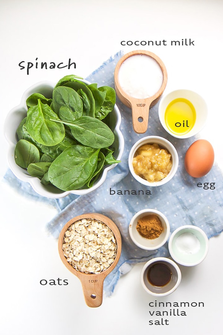 ingredients for spinach pancakes