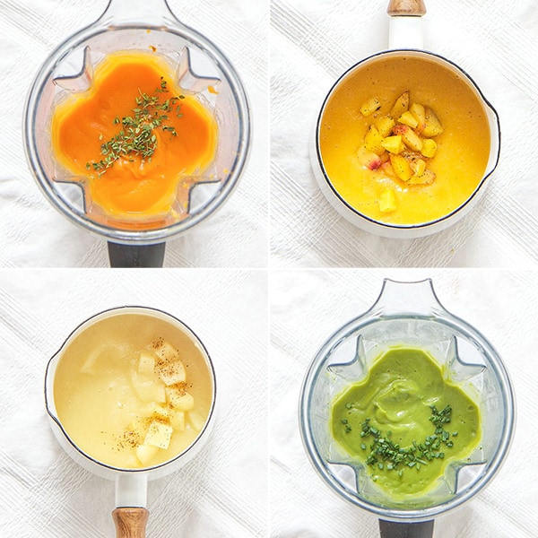 A grid of super starter baby food recipes.