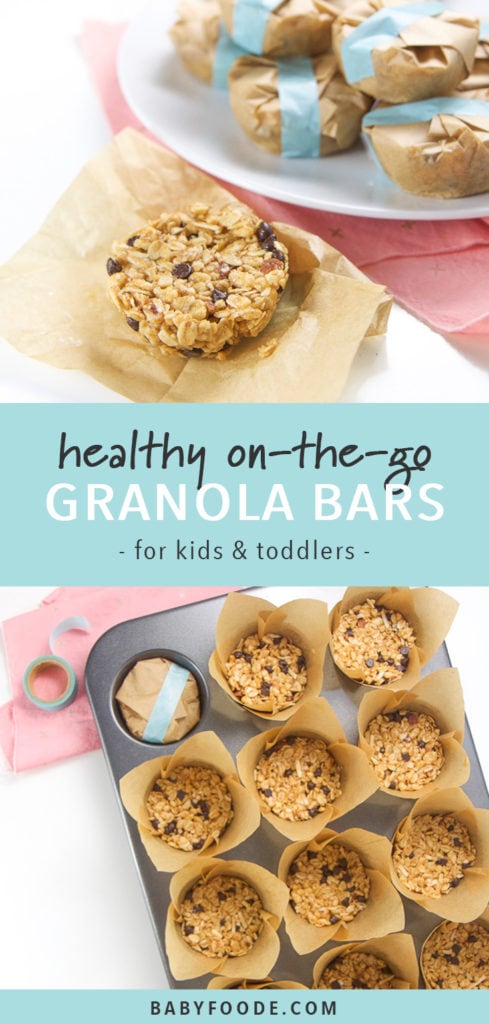 Pinterest image for healthy homemade on-the-go granola bars.