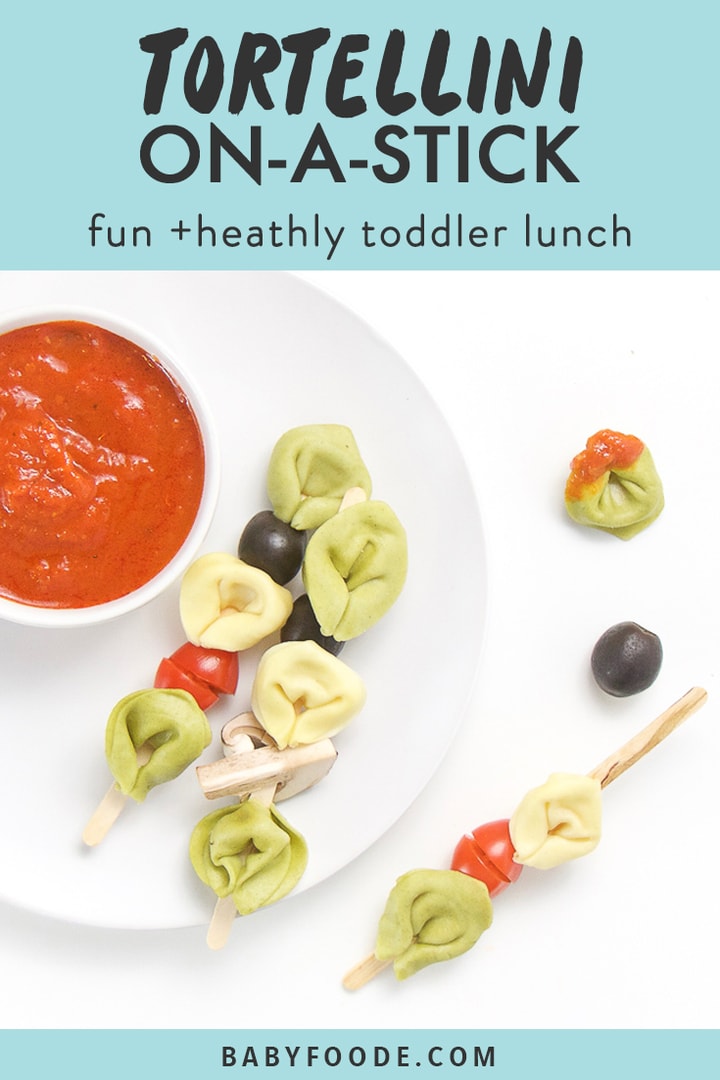 TortellinionaStick with Marinara Dipping Sauce for Toddlers Baby Foode