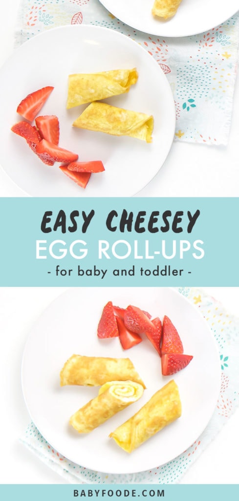 Pinterest image for cheese egg roll-ups.