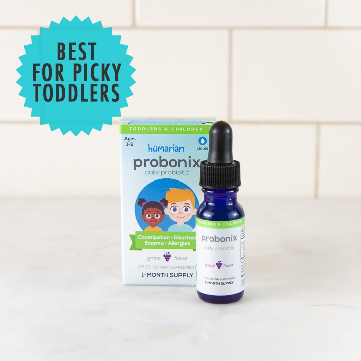 A box and a bottle of Probonix brand probiotics for infant, baby and toddler.