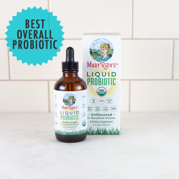 Probiotics on a counter with a winners tag - best overall probiotic for infants, baby and toddler. 