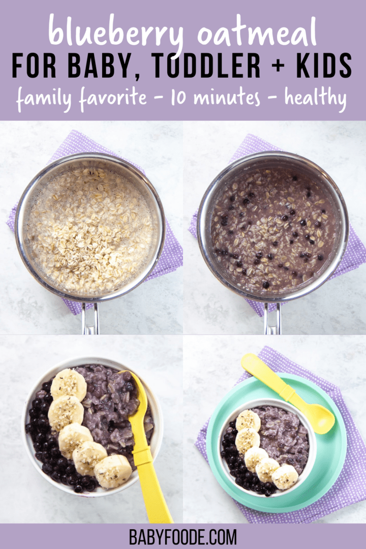 Blueberry Oatmeal for Baby, Toddler + Kids (10Minutes) Baby Foode