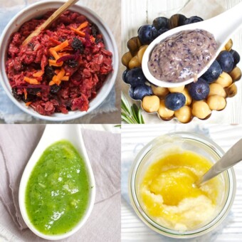 Stage 3 baby food recipes images in a grid.