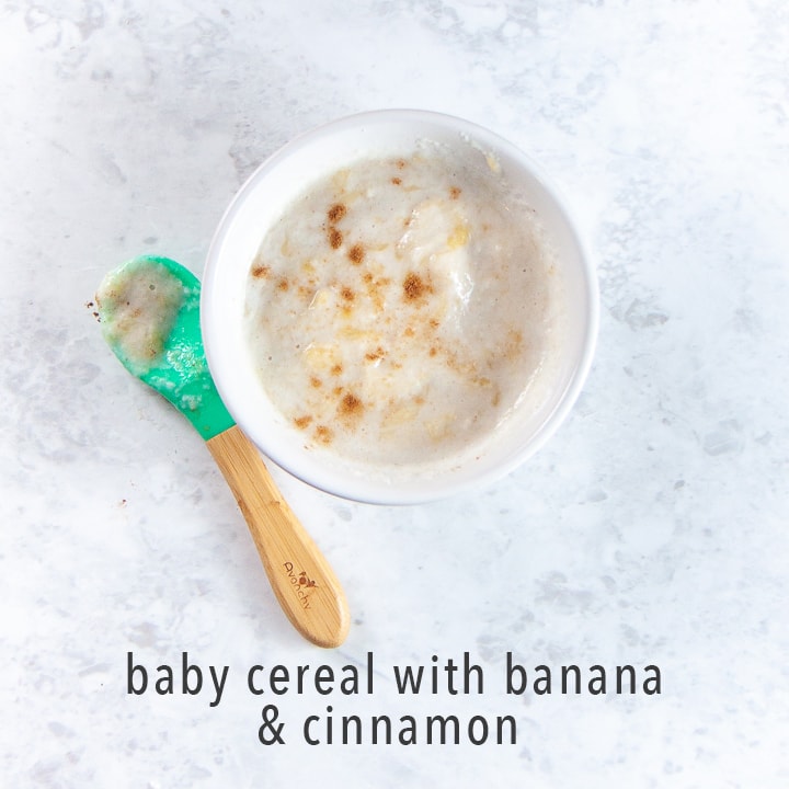 banana baby cereal with cinnamon