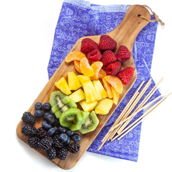 Fruit Skewers with Lemon Honey Yogurt Dip (a kid favorite!) | Baby Foode
