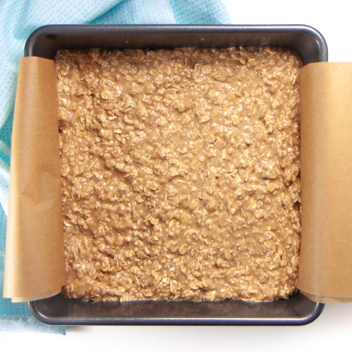 banana peanut butter oatmeal bake is kid approved.
