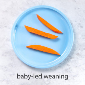 slices of sweet potato perfect for baby led weaning and one of baby's first foods