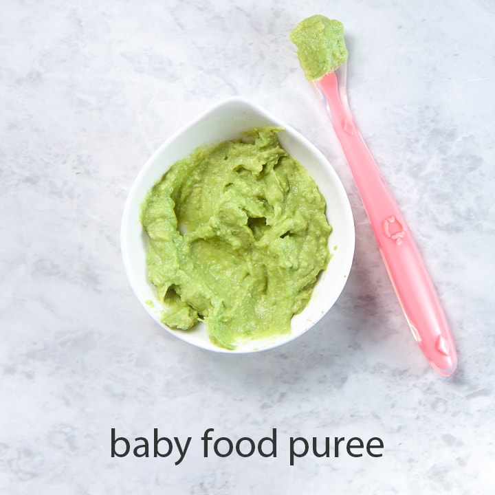avocado baby food puree for one of baby's first foods