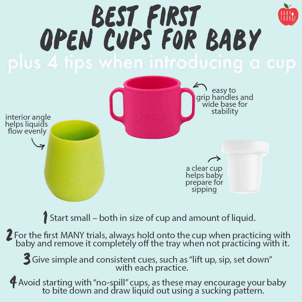 Helps Infant Develop Independent Drinking Skills Fast Two Handled Open Cup Safe for Baby Lime Silicone Training Cup for Infants and Toddlers Heat Resistant