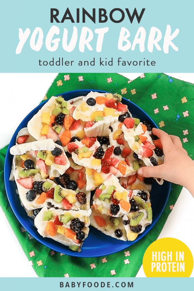Rainbow Frozen Yogurt Bark for Toddlers + Kids Baby Foode