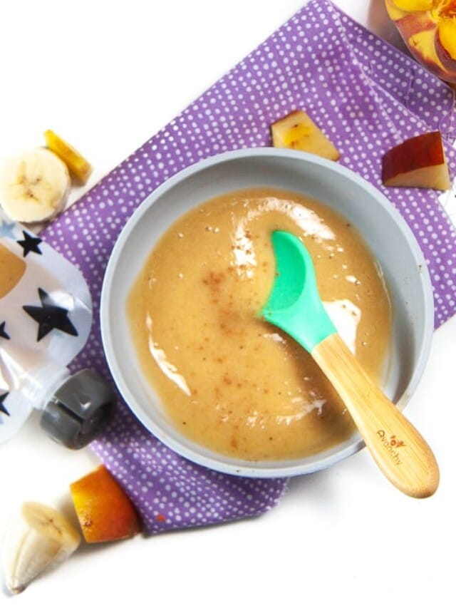 How to Make Banana Peach Baby Food Puree Baby Foode