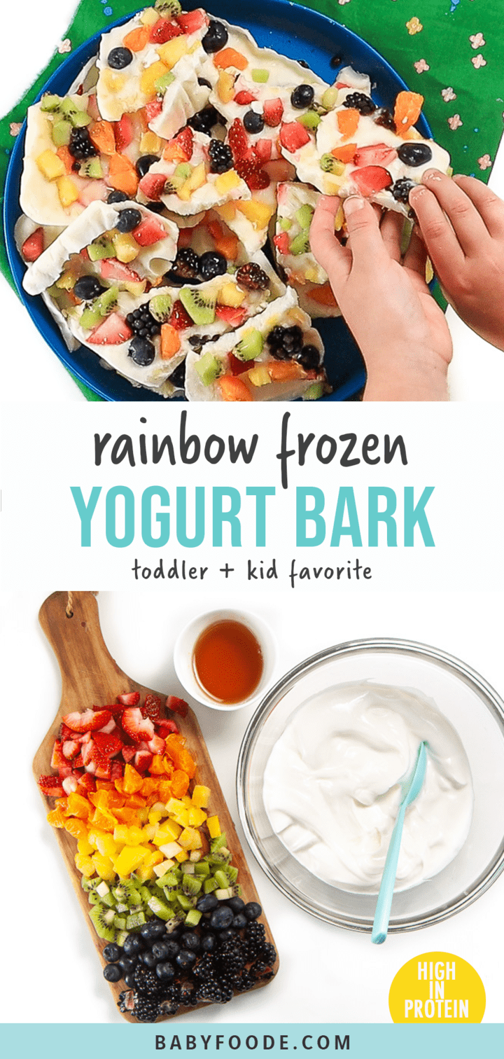 Rainbow Frozen Yogurt Bark for Toddlers + Kids Baby Foode