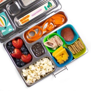 School lunch box packed with a homemade lunchable the tis healthy.