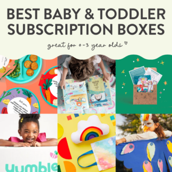 Graphic for post - best baby and toddler subscription boxes - great for ages 0-3 years old.