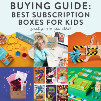 Graphic for post - buying guide: best subscription boxes for kids - great for kids 3-10 years old.