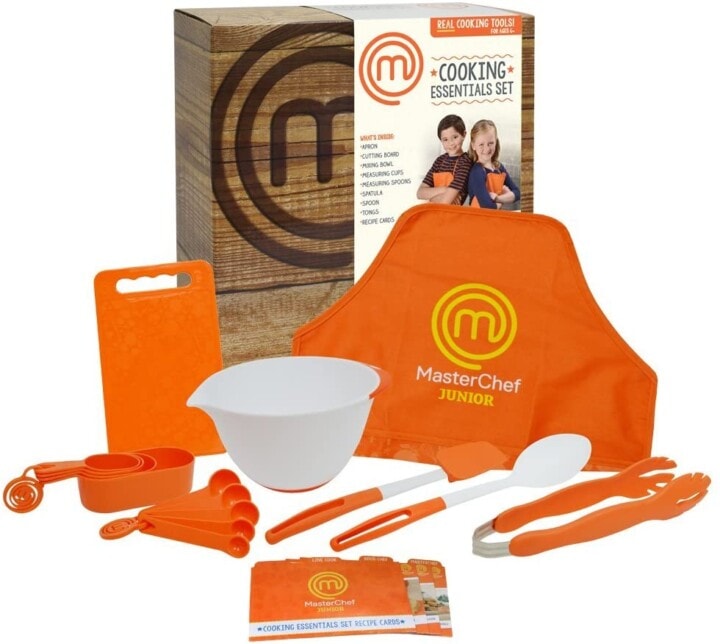 Spread of orange items from master chef jr. 