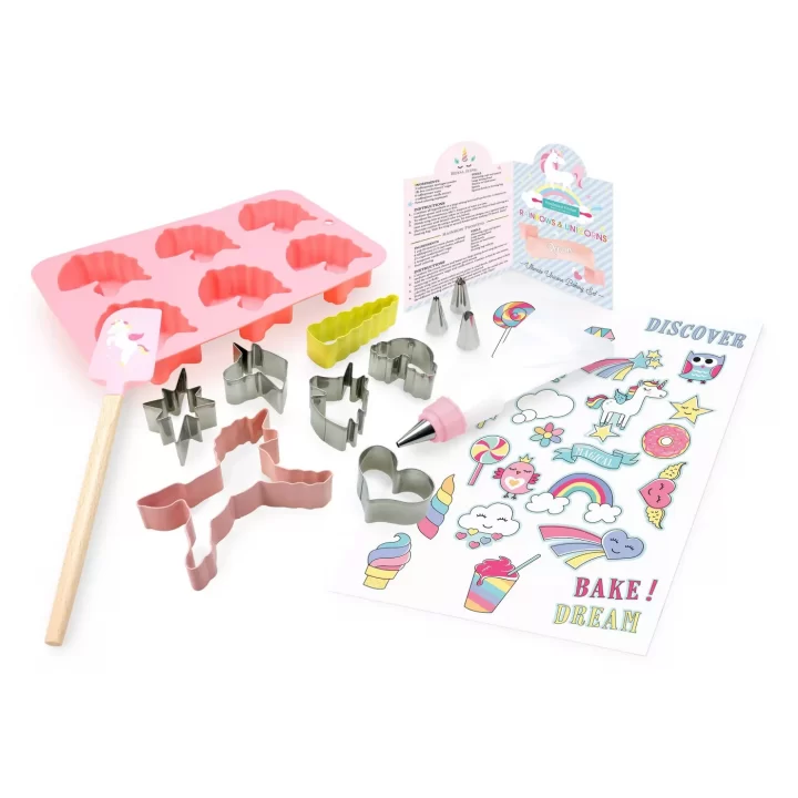 Colorful unicorn baking set. 