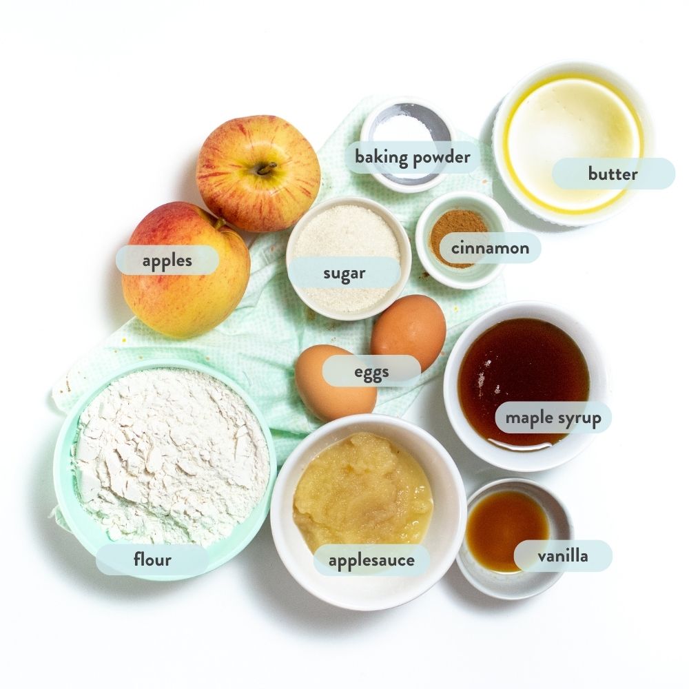 Ingredients in a spread with graphics with what they are labeled on top.