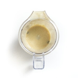 A clear blender with puréed quinoa for Baby.